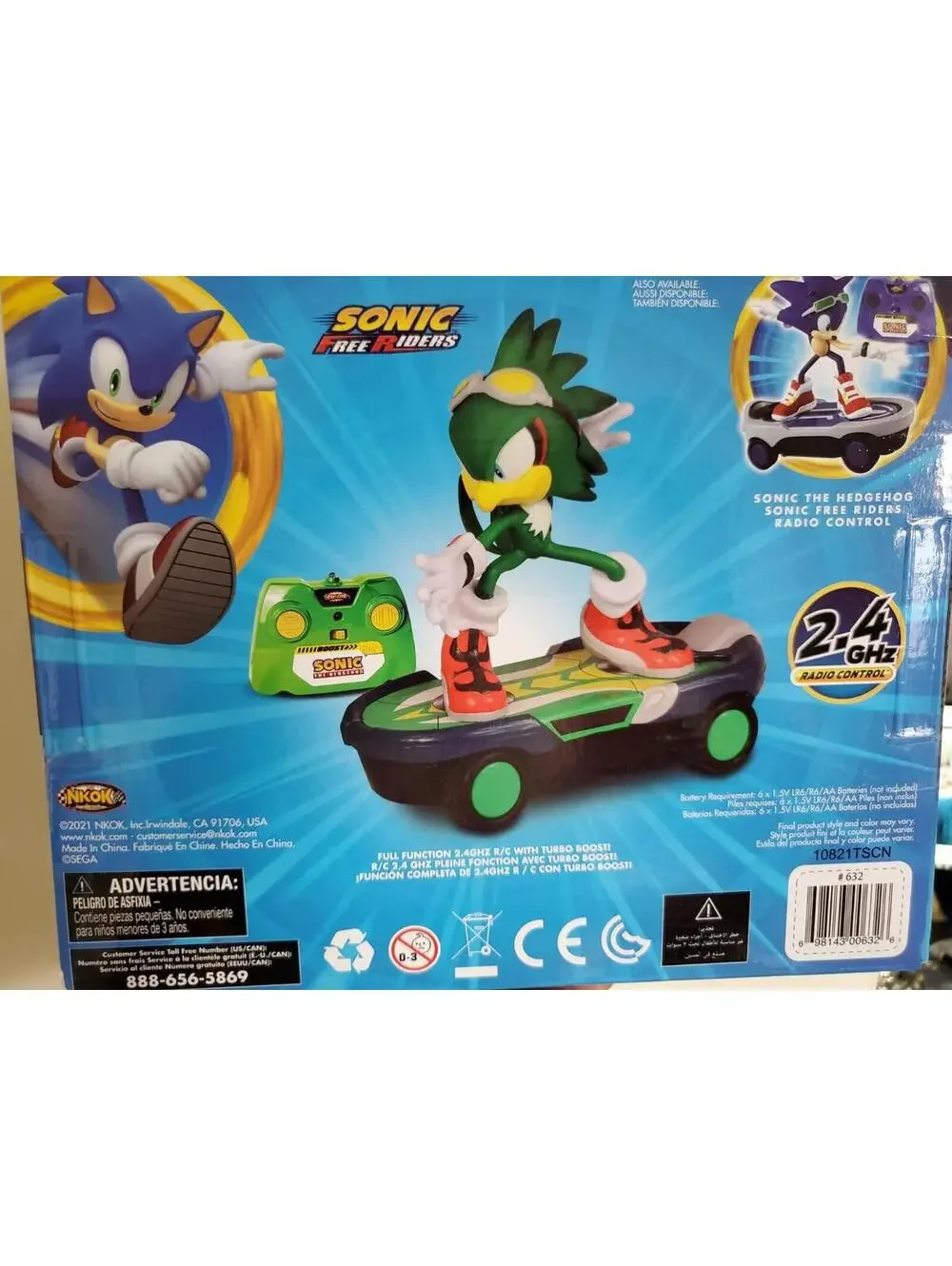 SEGA Sonic Hedgehog Free Riders Jet The Hawk RC Skate Board Fig Remote Control